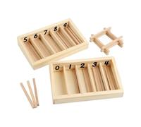 Milageto Scatola con Colati per Conteggio Child-Centered in Legno Sensoriale Set di Matematica Prescolare con Scatola in Legno Tattile Giocattolo Educativo