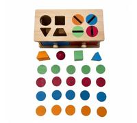 Milageto Scatola delle Forme con Blocchi Colorati Resistente, Scatola con Cassetti e Maniglie in Legno per l'apprendimento Precoce, Stimola la Concentrazione