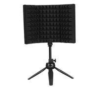 Milageto Schermo Isolante per Microfono, Riflettore in Schiuma Fonoassorbente per Microfono per Registrazione da Studio per Qualsiasi Studio di Registrazione P - con Supporto