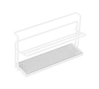 Milageto Scolapiatti portatile con vassoio di drenaggio rimovibile, salvaspazio, struttura stabile, organizer per tazze, per ripiano portaoggetti da cucina, Bianco