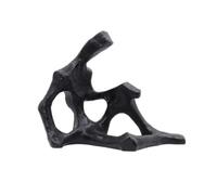 Milageto Scultura con Forma Umana Simbolica Astratto Figurina con Base Integrata gianale Statuetta Base Piatta per Libreria, Angolo Lettura