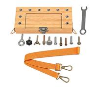 Milageto Set di Attrezzi Giocattolo in Legno per Bambini, Ideale per L'apprendimento E L'educazione, Regalo di Compleanno, con Cacciavite E Cinghia per