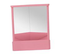 Milageto Specchio non reversibile Specchio cosmetico Indipendente Liscio Stabile Trasparente Immagine fedele Specchio per trucco per comò da tavolo Bagno, ROSA