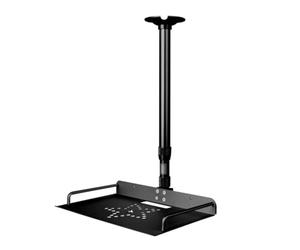 Milageto Staffa da Soffitto Supporto Proiettore Staffa Regolabile Mensola Metallo Vassoio Antiscivolo per Montaggio a Soffitto Superficie Stabile con Laterali, 75-150cm