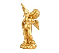 Milageto Statua di cherubino, statuina di Piccolo Angelo, Opera d'Arte da Collezione, Scultura Musicale Decorativa in Resina per Hotel e Ufficio, Oro