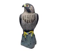 Milageto Statua Esca spaventapasseri Occhio Realistico deterrente per Uccelli Falco Scultura protettore da Giardino per Recinzione Piscina, Occhi Rossi