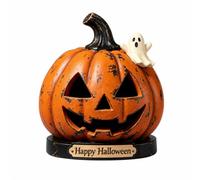 Milageto Statuetta di Halloween Ornamentale | Design Compatto Stagionale, Dipinto a Mano, Soprammobile, per Mensola, Scrivania, Bambini, Zucca
