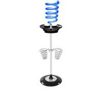 Milageto Supporto Asciugacapelli Portasciuga Capelli Portastrumenti Organizer Spiralato con Base Rotonda Pesante E Struttura in Acciaio con Doppi Vani per , Blu