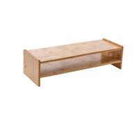 Milageto Supporto da Scrivania Rialzo Schermo Piattaforma Sostegno Organizer in Bambù con Spazio Sottostante per Tastiera Migliora Postura E Ordine Adatto a, Stile Semplice B Senza Cassetto