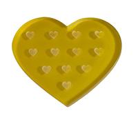 Milageto Supporto per colla per ciglia a forma di cuore con 12 fori Supporto per pallet adesivo per ciglia in cristallo trasparente lavabile 'estensione