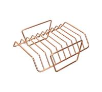 Milageto Supporto per Costine da Barbecue, Versatile Strumento per Barbecue, Facile da Pulire, Supporto per arrostire Il in Acciaio, per Giardino, Oro Rosa