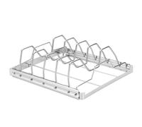 Milageto Supporto per costolette per Carne per arrostire Supporto per grigliate Pieghevole in Acciaio Inossidabile Supporto per costolette per griglia per