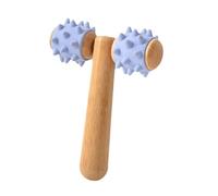 Milageto T -forma massaggiatore con rulli scanalati a doppia testa a doppia testa rulli per il corpo a levano a leva per le gambe delle spalle corpo, Blu