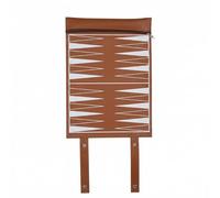 Milageto Tabellone Backgammon Pieghevole Chiusure a Cinghia Set Backgammon Pieghevole Superficie Liscia, Marrone, Marrone