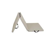 Milageto Tappetino da Ginnastica Pieghevole Imbottito Tappetino da Ginnastica con Maniglie Portatile Materassino Fitness con Maniglie per Atleti, Bambini, Casa, Bianco Riso