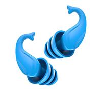 Milageto Tappi per le orecchie impermeabili per il nuoto, in silicone, riutilizzabili, morbidi, antirumore, per dormire, per piscina, Blu