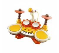 Milageto Tastiera Elettronica Bambini con Pad Percussivi Microfono Set Interattivo per Esercizi di E Performance Finte Adatta per Principianti Feste in Casa Attività Familiari , Arancione