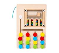 Milageto Tavola Puzzle con Perline Mobili Educativo Puzzle a Movimento di Perline con Penna Tattile Busy Board Pedagogico per Bambini Piccoli, 4 Colori