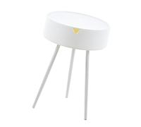Milageto Tavolino rotondo, comodino, mobiletto impermeabile, divano, scrivania per piccoli spazi, camera da letto, appartamento, decorazione per la casa, Bianco