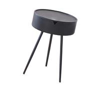 Milageto Tavolino rotondo, comodino, mobiletto impermeabile, divano, scrivania per piccoli spazi, camera da letto, appartamento, decorazione per la casa, Nero