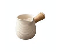 Milageto Teiera in Ceramica Pentola da Fuoco Bollitore da Tè con Coperchio Versatore Rustico con Smalto Cangiante E Finitura, 700ml, Bianco Semplice Senza Coperchio