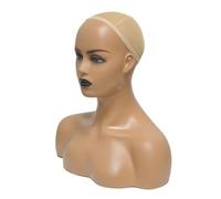 Milageto Testa di manichino femminile realistica, base stabile per modello di visualizzazione della parrucca, supporto per parrucca manichino con spalla per