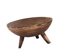 Milageto Vaso da Fiori in Legno con 3 Gambe, Versatile per, Robusto Piatto da Frutta con Base a treppiede in Legno carbonizzato, 32x15 Cm