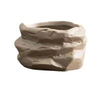 Milageto Vaso per Fiori in Ceramica, Contenitore per Piante, Ornamento Portatile a Forma di Pietra, fioriera per Bonsai, Porta Piante per Balcone, scrivania, Style B