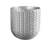 Milageto Vaso per Fiori in Resina, Moderno, Creativo, Piccolo, da Tavolo, Contenitore per Piante da Interno, Decorazione per Ufficio, Cilindro d'Argento