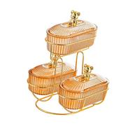 Milageto Vassoio per Snack con Supporto in Metallo, 3 Scomparti, Staccabile, Moderno, Versatile, Organizer per, Piatto per Caramelle, Ideale per V, Marrone con Orso