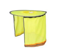 Milageto Visiera da Costruzione per Casco da Lavoro Cappello Rigido Parasole Larga Schermo Collo Rete Leggera con Striscia Riflettente Pieghevole Adatta a, Yellow, Detach 100 35cm