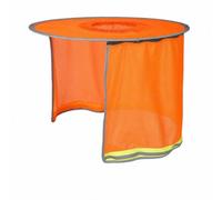Milageto Visiera da Costruzione per Casco da Lavoro Cappello Rigido Parasole Larga Schermo Collo Rete Leggera con Striscia Riflettente Pieghevole Adatta a, Orange, Detach 100 35cm