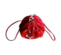 Milageto Zaino con coulisse per palla da ginnastica, borsa da ballo leggera e alla velluto, per sport, palestra, nuoto, scuola, regalo di compleanno, Red L