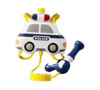 Milageto Zaino con spruzzino d'Acqua per Bambini, Gioco di Ruolo all'aperto, Battaglia d'Acqua per Giardino, Spiaggia, Parco Giochi, Piscina, Auto della Polizia Bianca