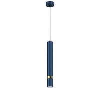 Milagro Joker Contemporary Lampada a Sospensione 1XGU10 Fatto A Mano Stile Cilindrico Luce Finito in Blu Navy con Incredibile Dettaglio Oro