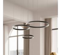 Milagro Lighting Lampada LED a sospensione Gravity, a 3 luci, metallo, nero, 4.000 K Milagro Lighting