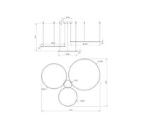 Milagro Lighting Lampada LED a sospensione Saturno, color oro, a 3 luci, metallo, 4.000 K Milagro Lighting