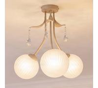 Milagro Lighting Plafoniera Celeste, color taupe, Ø 40 cm, metallo, a 3 luci. Milagro Lighting