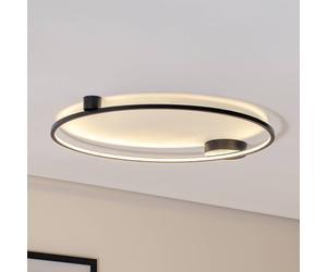 Milagro Lighting Plafoniera LED Saturno, nera, Ø 80 cm, metallo, 4.000 K Milagro Lighting