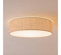 Milagro Lighting Plafoniera Marshall, marrone, Ø 50 cm, metallo, rattan Milagro Lighting