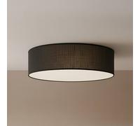 Milagro Lighting Plafoniera Marshall, nera, Ø 50 cm, metallo/rattan Milagro Lighting