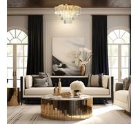 Milagro Lighting Plafoniera Milano, Ø 60 cm, oro/cristallo, vetro, 9 x E14 Milagro Lighting