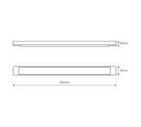 Milagro Lighting Plafoniere LED Batten, lunghezza 60 cm, alluminio, nero, 4.000 K Milagro Lighting