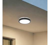 Milagro Lighting Plafoniere LED Vera, nero, plastica, Ø 22 cm, IP65 Milagro Lighting