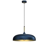 Milagro Lincoln Blue - Lampada a sospensione, 45 cm, stile Scandi, realizzata a mano, con finitura dorata all'ombra interna, 1XE27