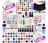 Milai Kit Unghie Gel Completo-180 W Lampada UV,Kit Ricostruzione Unghie Gel Completo con Fresa per Unghie,Kit Semipermanente Unghie