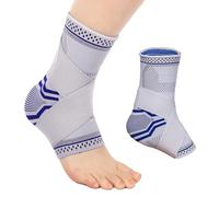 MILAIUN Cavigliera Sportiva per Distorsione 2 Pezzi Supporto Caviglia Sportiva Elastica Supporto per Caviglia Regolabile Traspirante per Uomo e Donna,Running, Calzini per fascite Plantare (S, Blu)