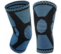 MILAIUN Ginocchiera da Uomo e Donna, 2 pezzi Ginocchiera Ortopedica con Strisce Antiscivolo ed Elastiche per Sport, ortopedici, artrosi, menisco, allenamento della forza (Blu-XL)