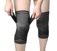 MILAIUN Ginocchiera Ortopedica 2 Pezzi, Tutore Ginocchio Legamenti Menisco, Elastica Antiscivolo Fascia Compressione Ginocchio,per Sport, Palestra, Corsa, Escursionismo (Nero-XL)
