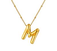 MILAKOO A-Z Bubble Letter Necklace Collane Iniziali a Catena d'oro con Ciondolo a Forma di Lettera a Palloncino Collana di Lettere Iniziali da Donna